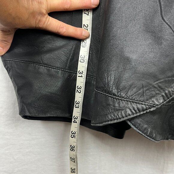 Vintage Leather Double Breast Longline‎ Coat Unisex XL Slouchy Distressed Baggy - Picture 13 of 16